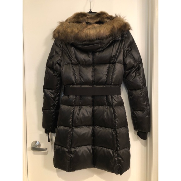 NWT S13/NYC Alpine Down Coat w/ Faux Fur Trim Jet - Picture 3 of 4